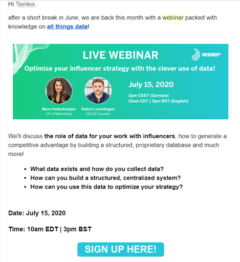 Webinar email marketing