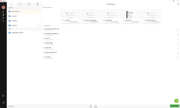 PDFfiller Cloud Storage page