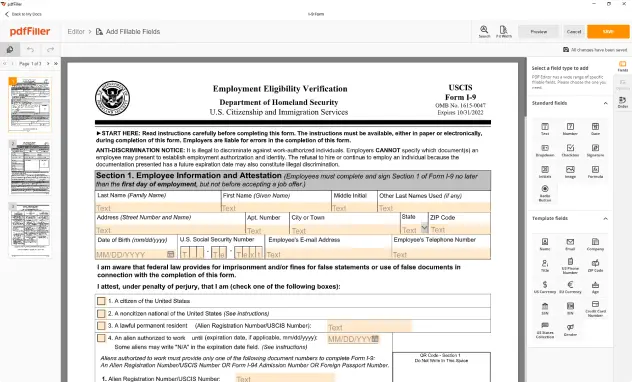 PDFfiller Editing Page
