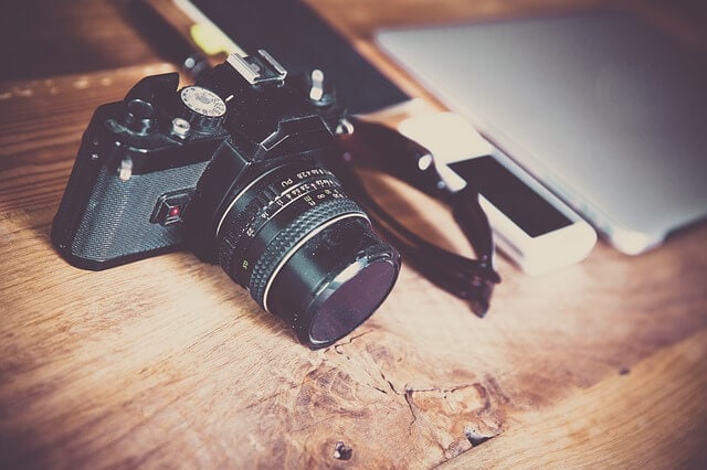 camera and laptop