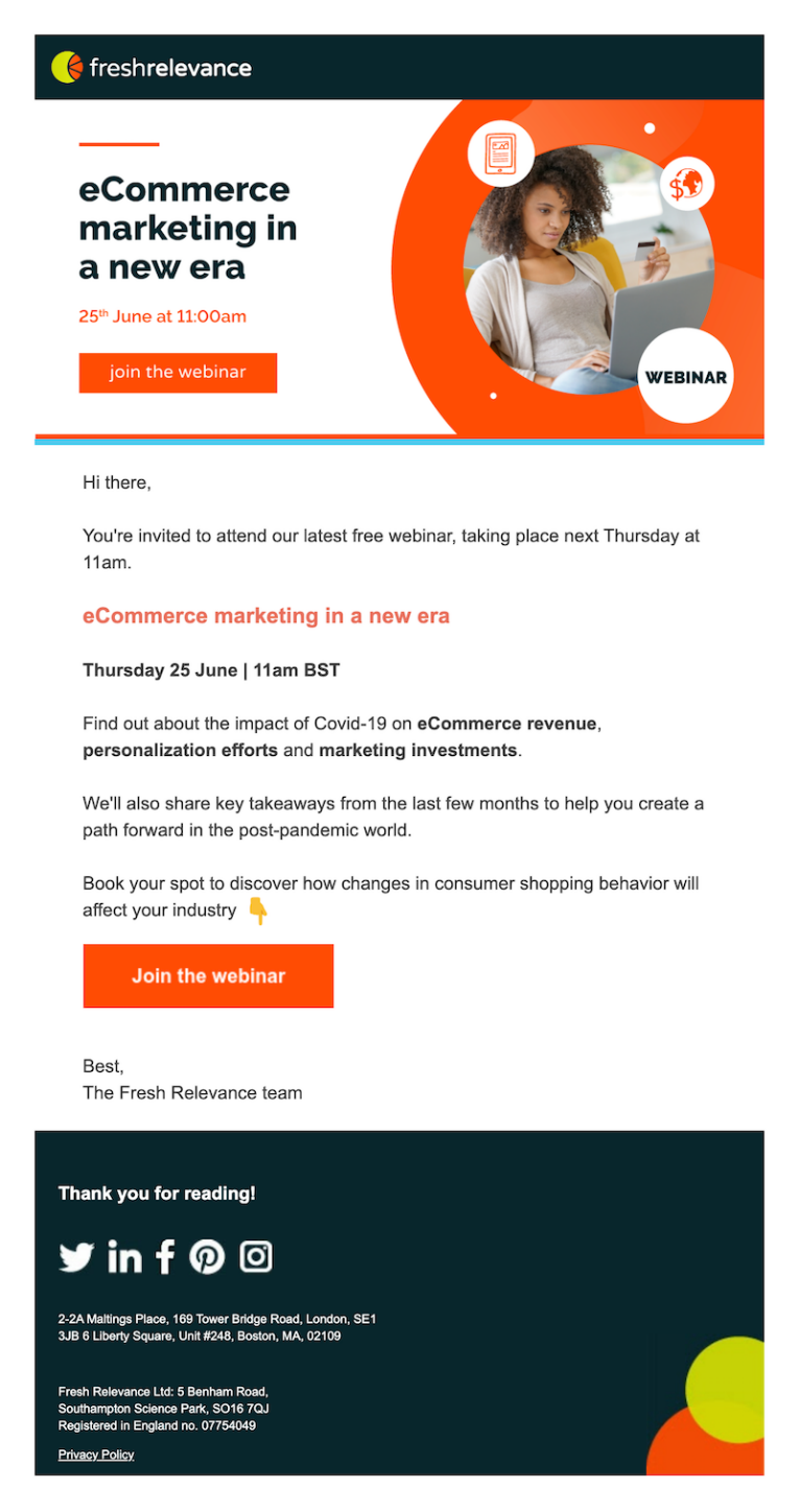 Das Fresh Relevance Team-Webinar