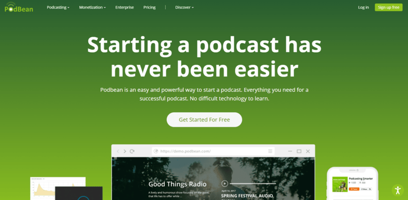 Podbean Landing Page