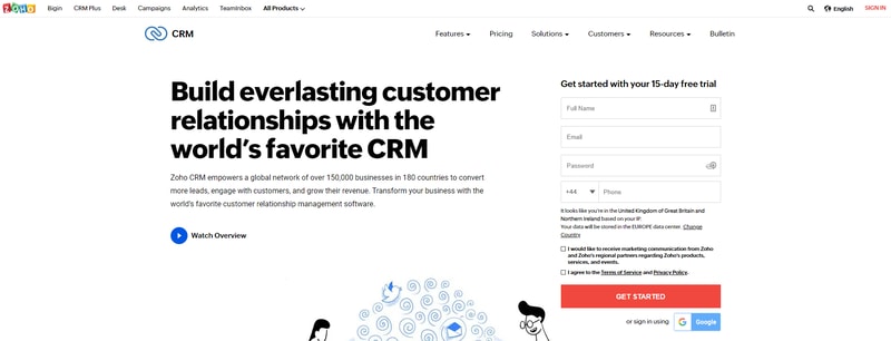 Zoho CRM Software