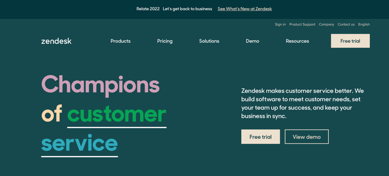Домашняя страница Zendesk — лучшее программное обеспечение службы поддержки в целом
