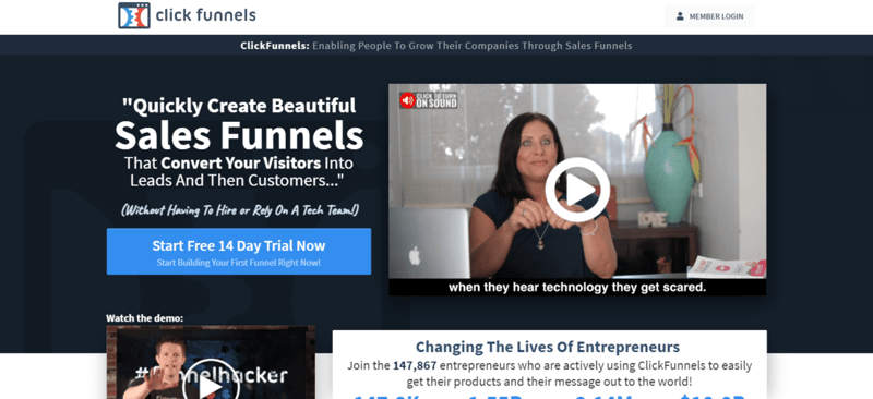 clickfunnels компоновщик целевой страницы