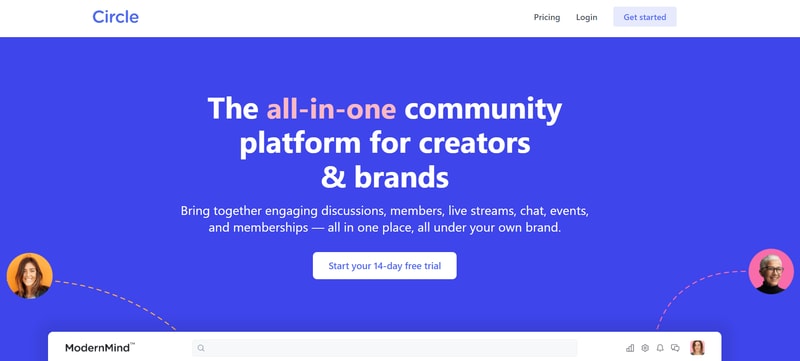 Circle homepage