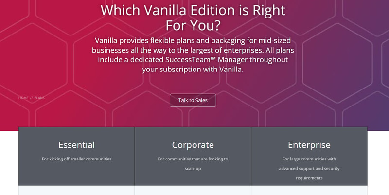 Vanilla Forums pricing pgae
