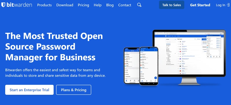 Bitwarden homepage