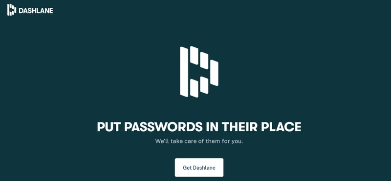 Dashlane homepage