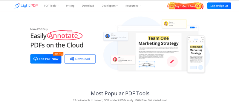 LightPDF Homepage