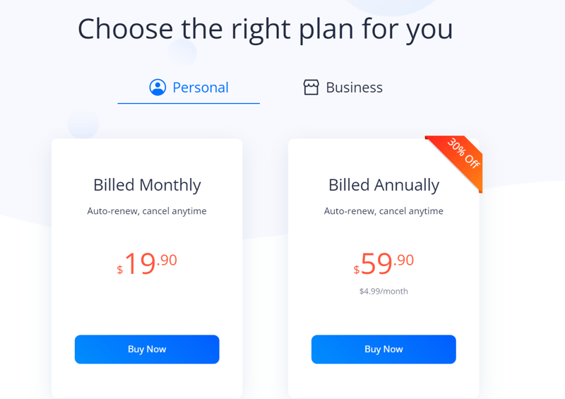 LightPDF Pricing Page