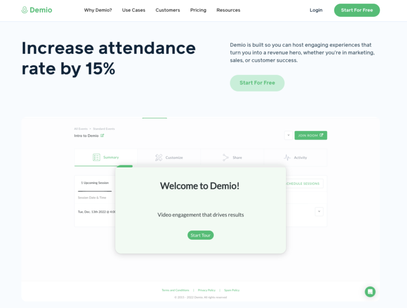 Demio homepage