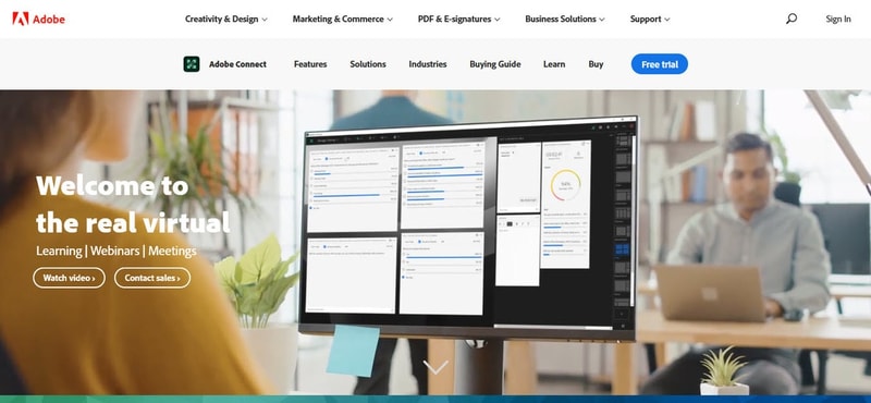adobe connect landing page