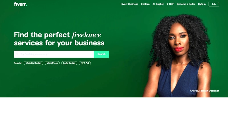 Fiverr Homepage