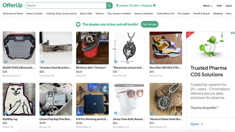 Offer Up homepage