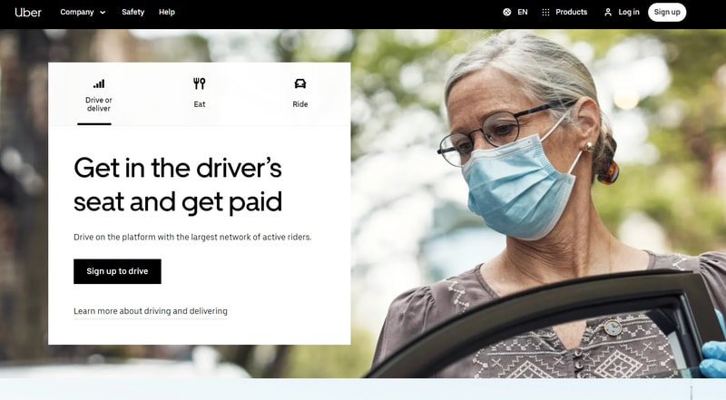 Uber Homepage