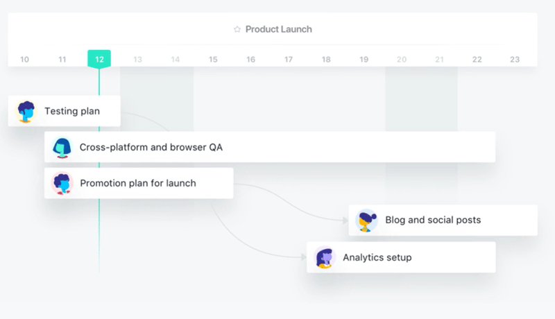 Asana timeline