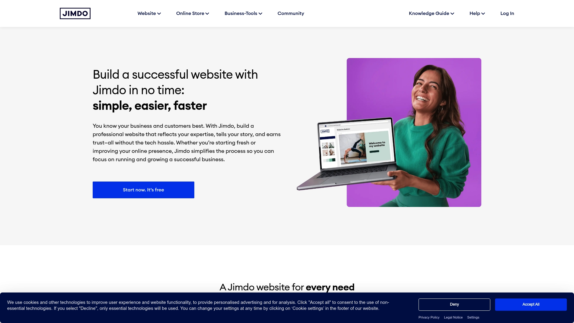 Jimdo Homepage