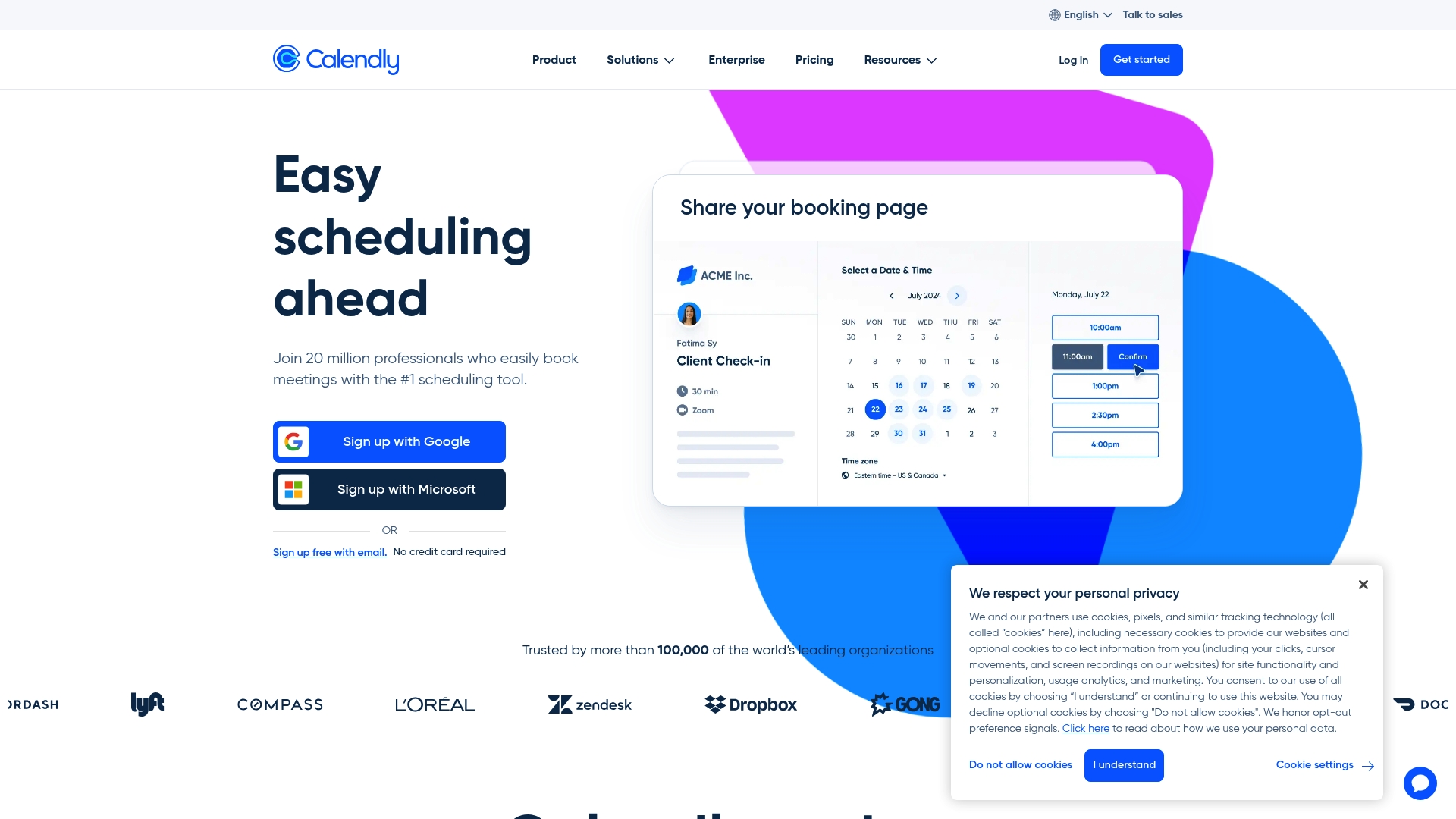 Calendly Homepage