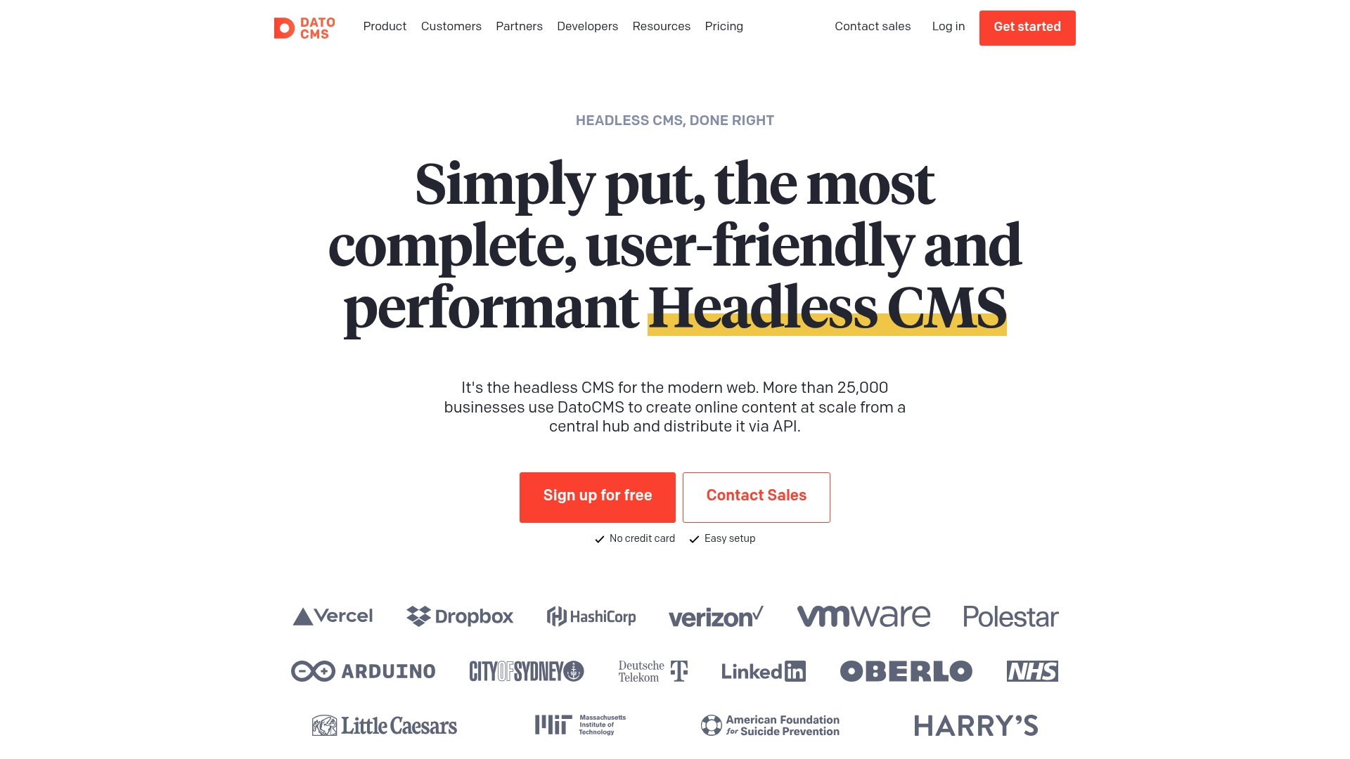 DatoCMS Homepage
