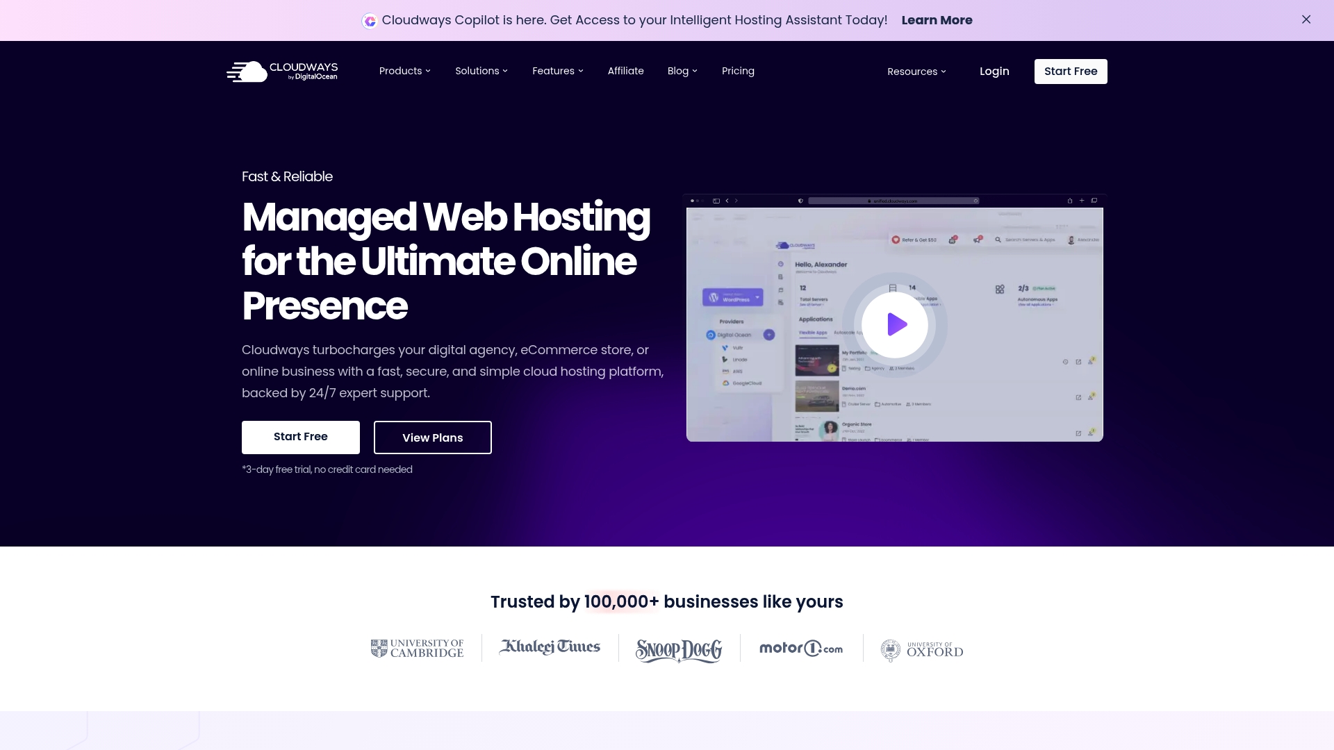 Cloudways Homepage