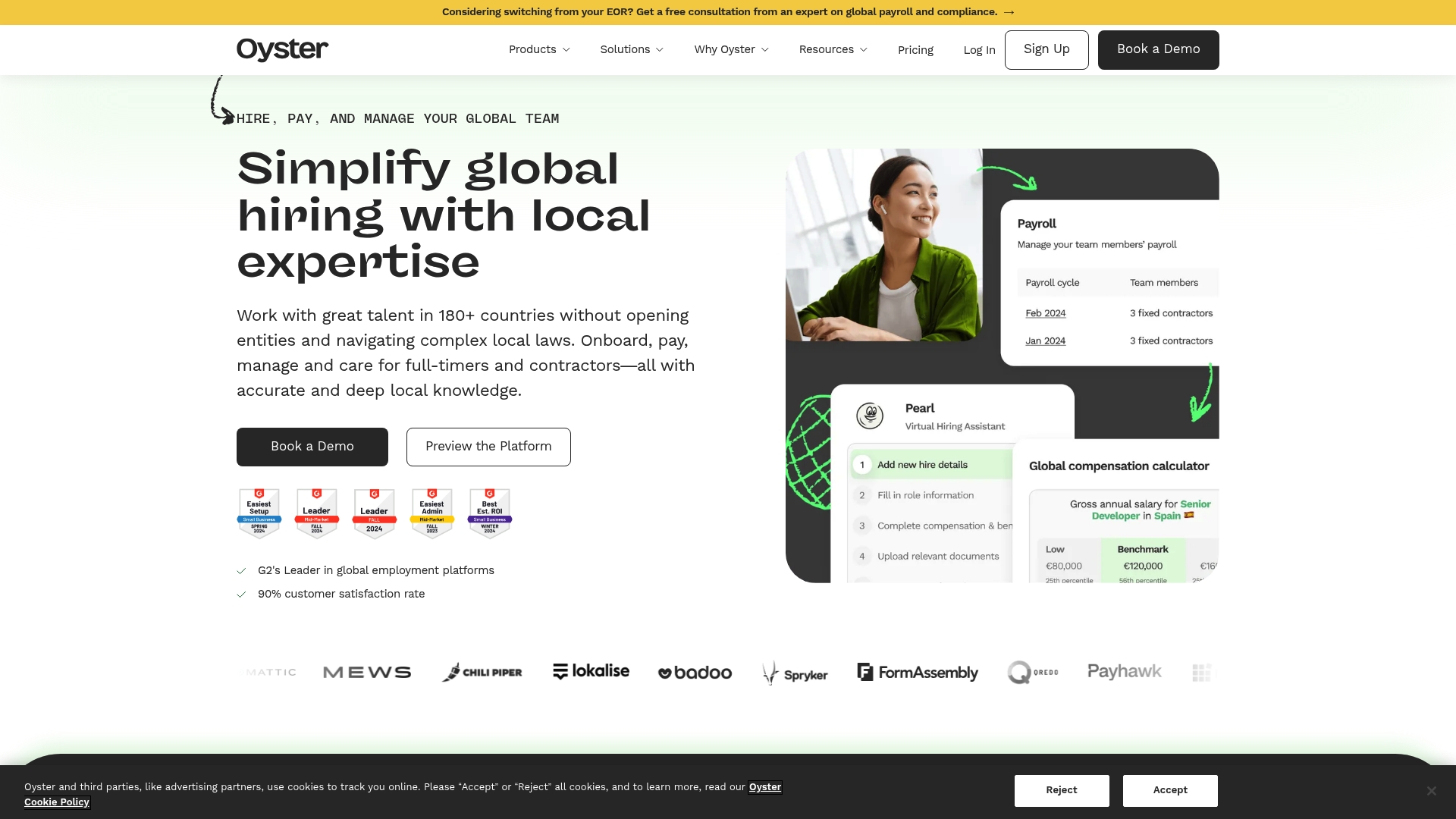 Oyster HR Homepage