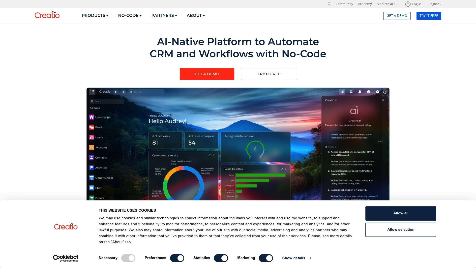 Creatio Homepage