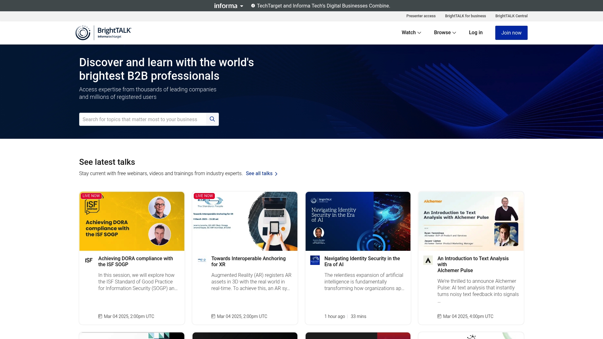 BrightTALK Homepage
