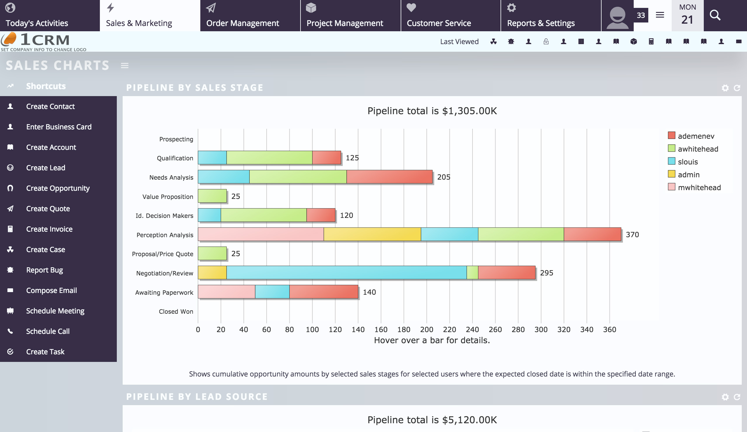 1CRM screenshot 6