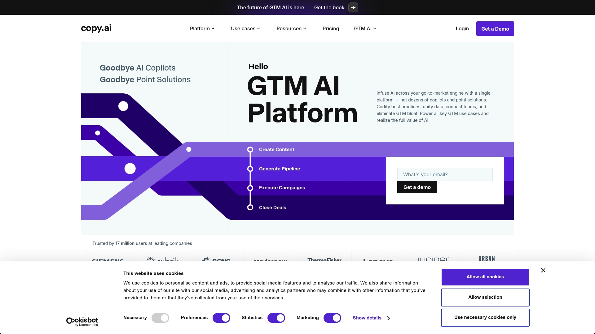 Copy.ai Homepage