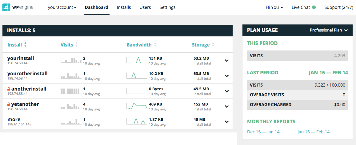 WP Engine screenshot 2