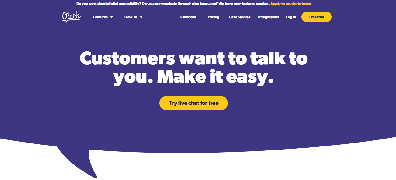 Olark screenshot 1