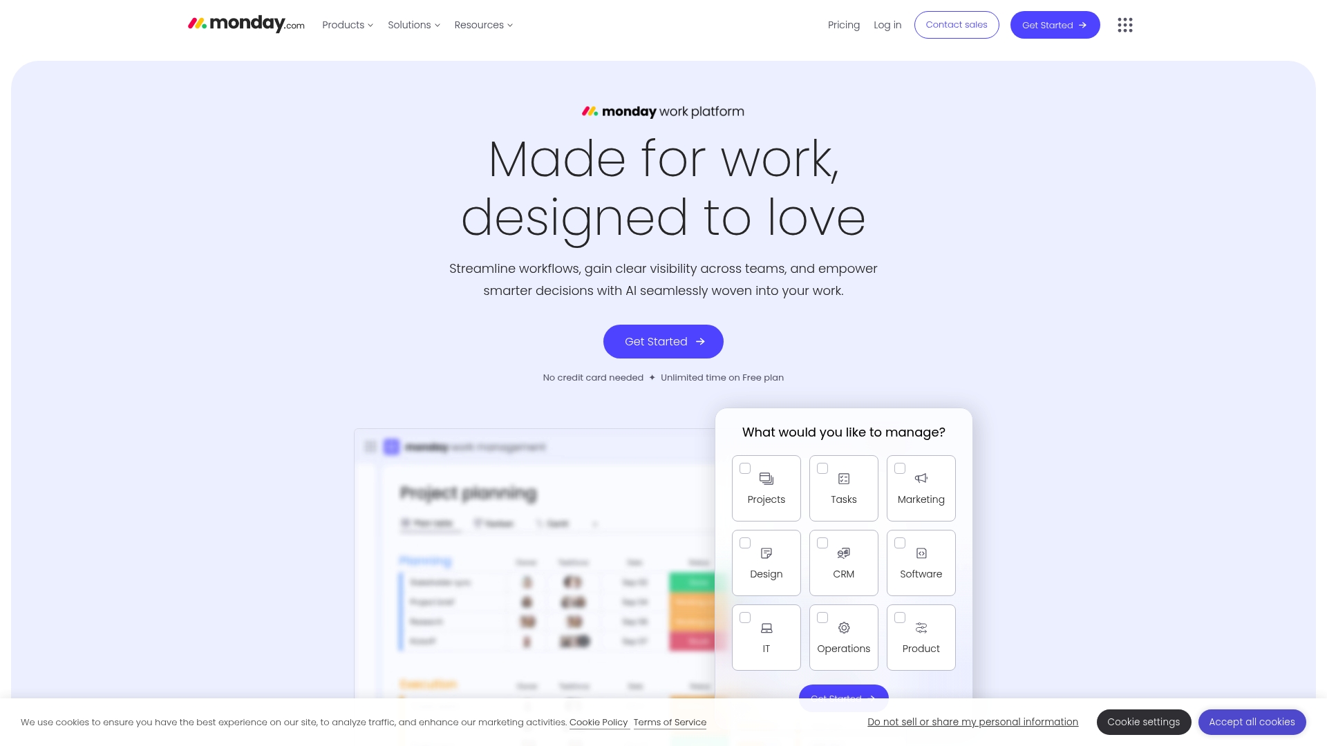 monday.com Homepage