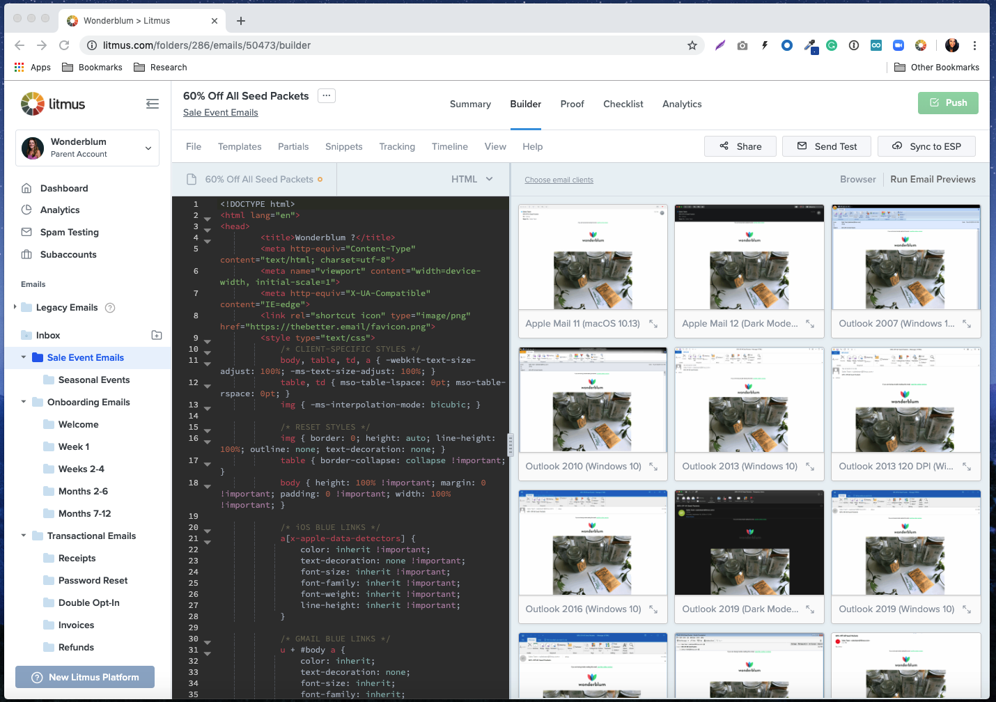 Litmus screenshot 2