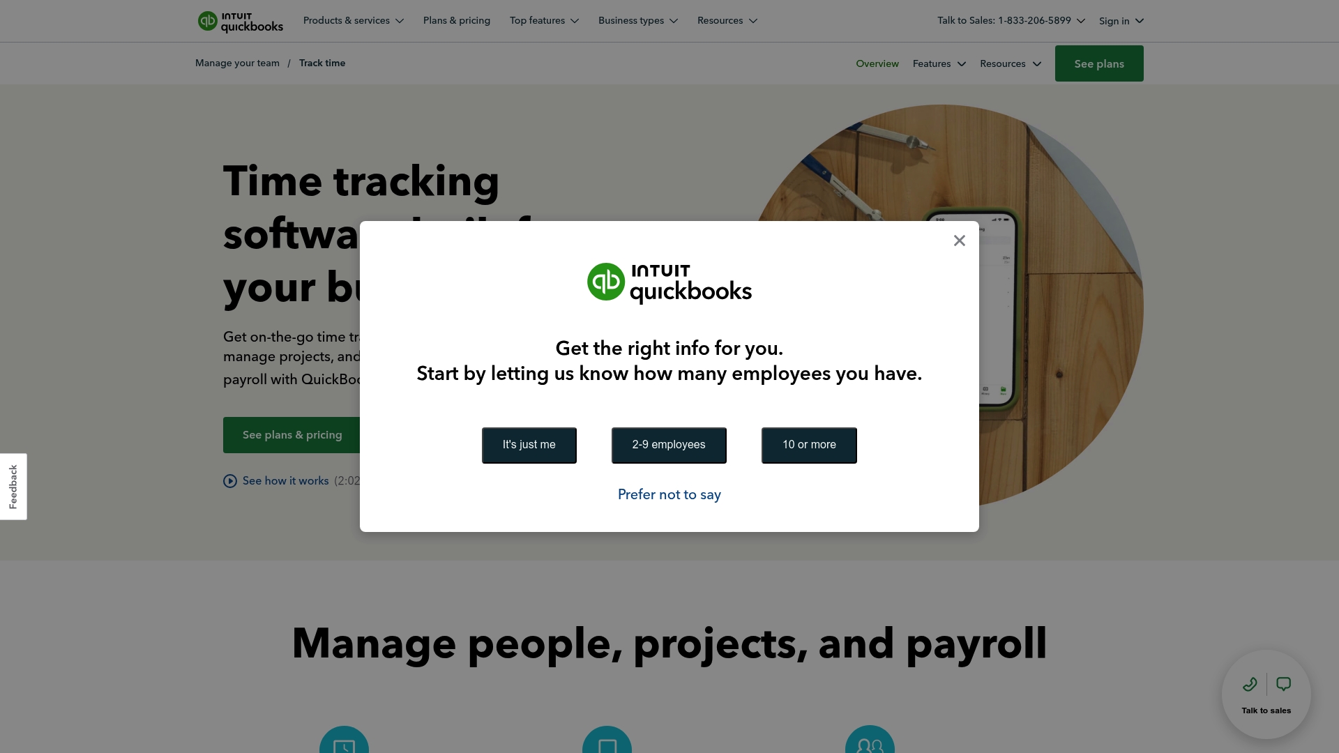 QuickBooks Time Homepage