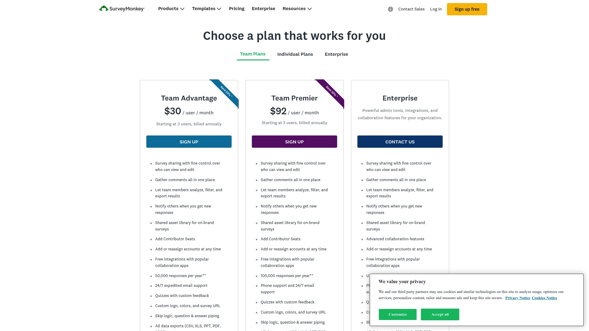SurveyMonkey Homepage
