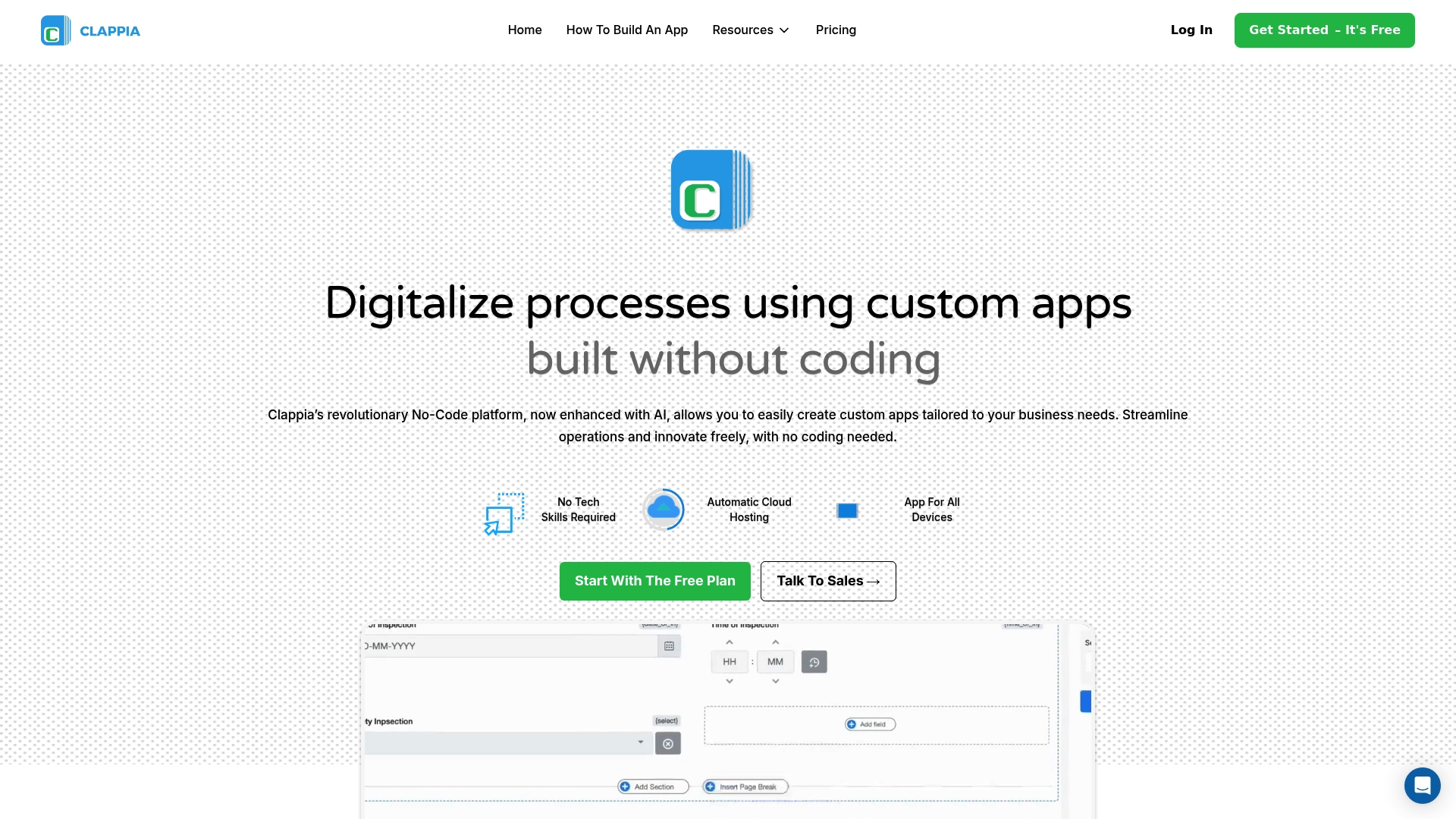 Clappia Homepage