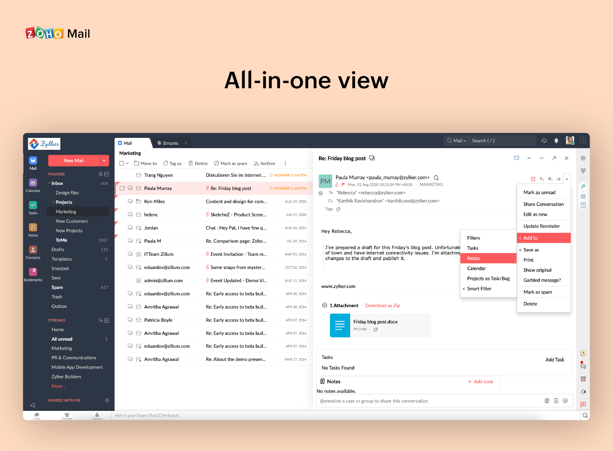 Zoho Mail screenshot 2