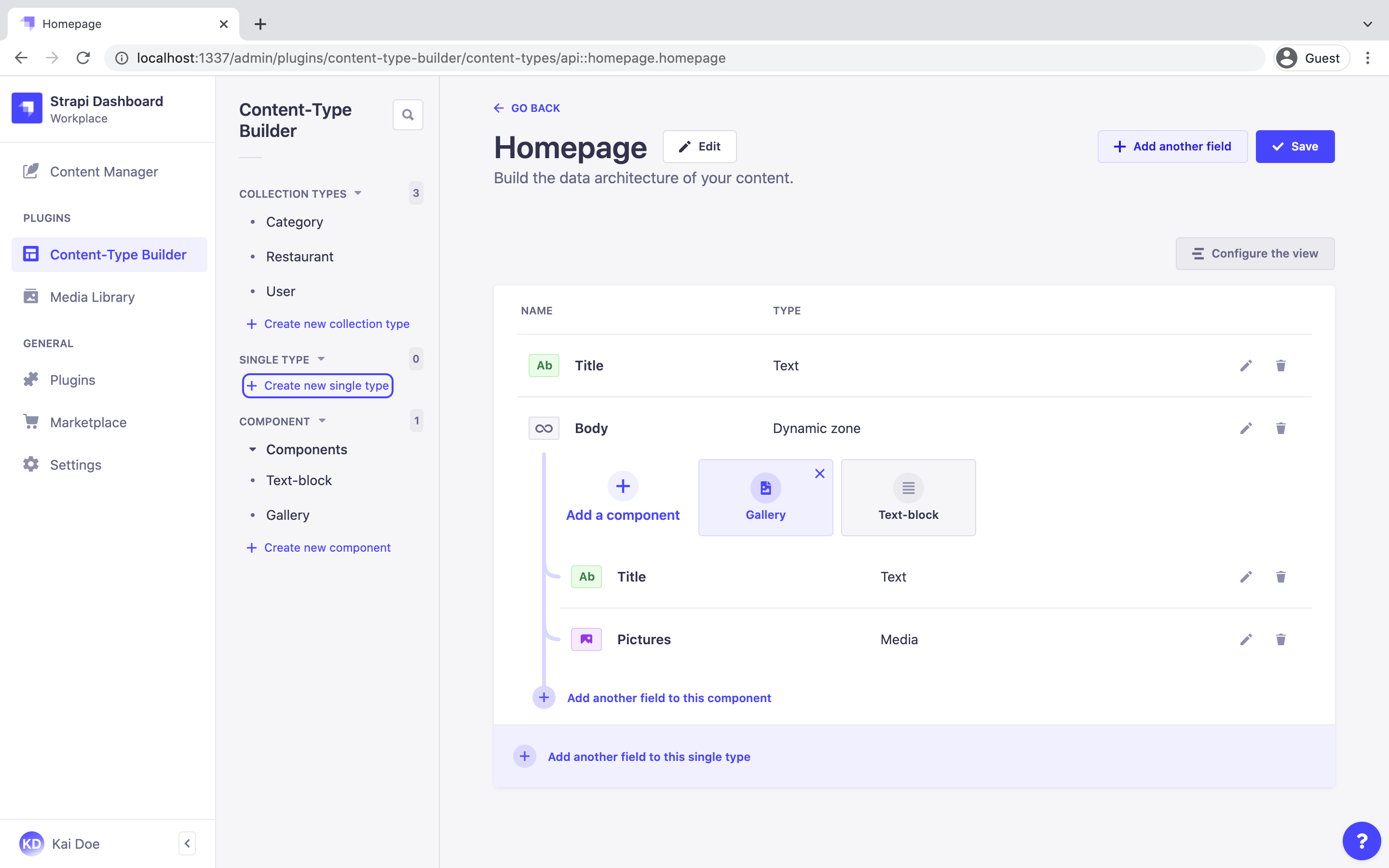 Strapi screenshot 2
