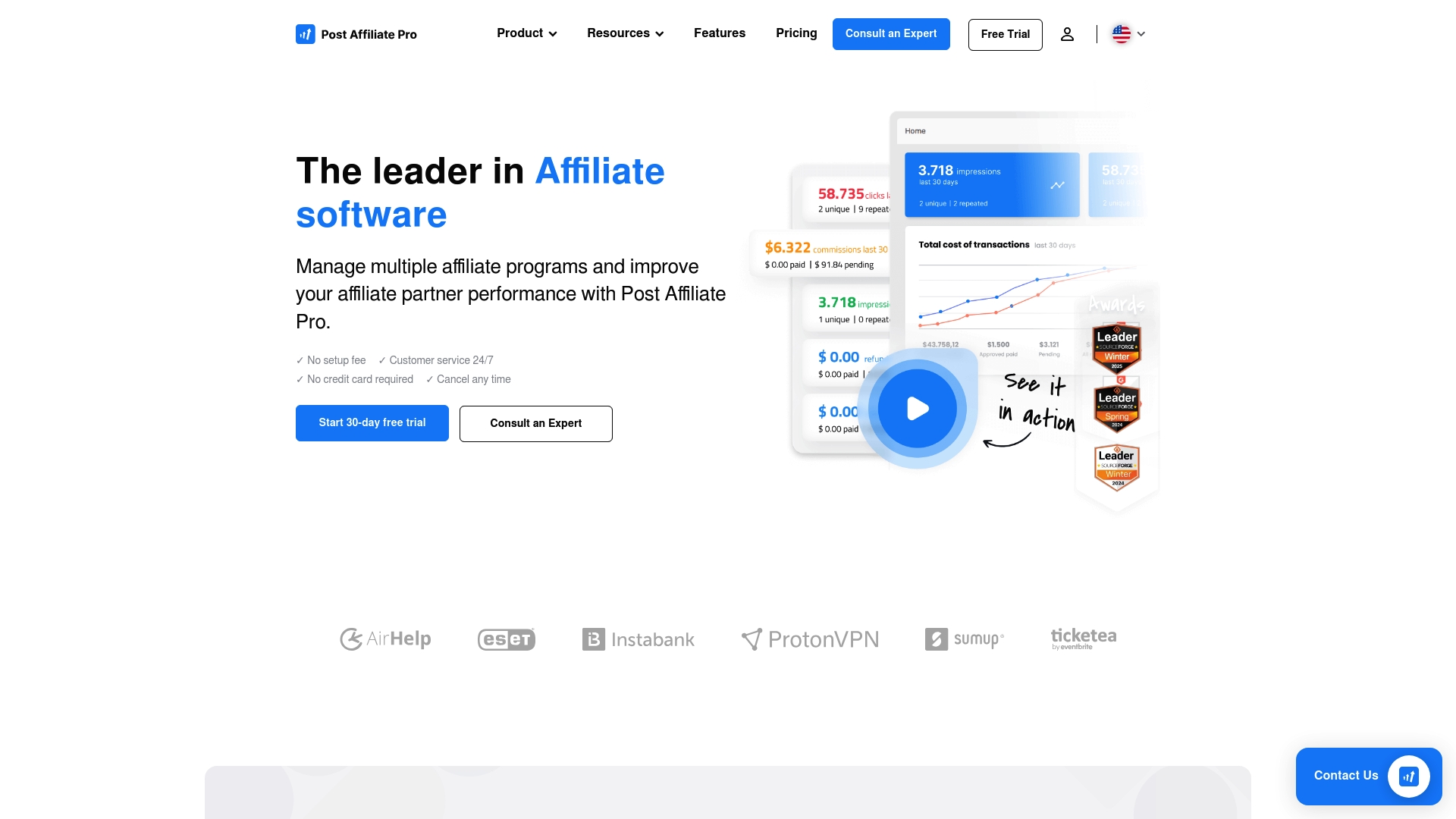 Post Affiliate Pro Homepage