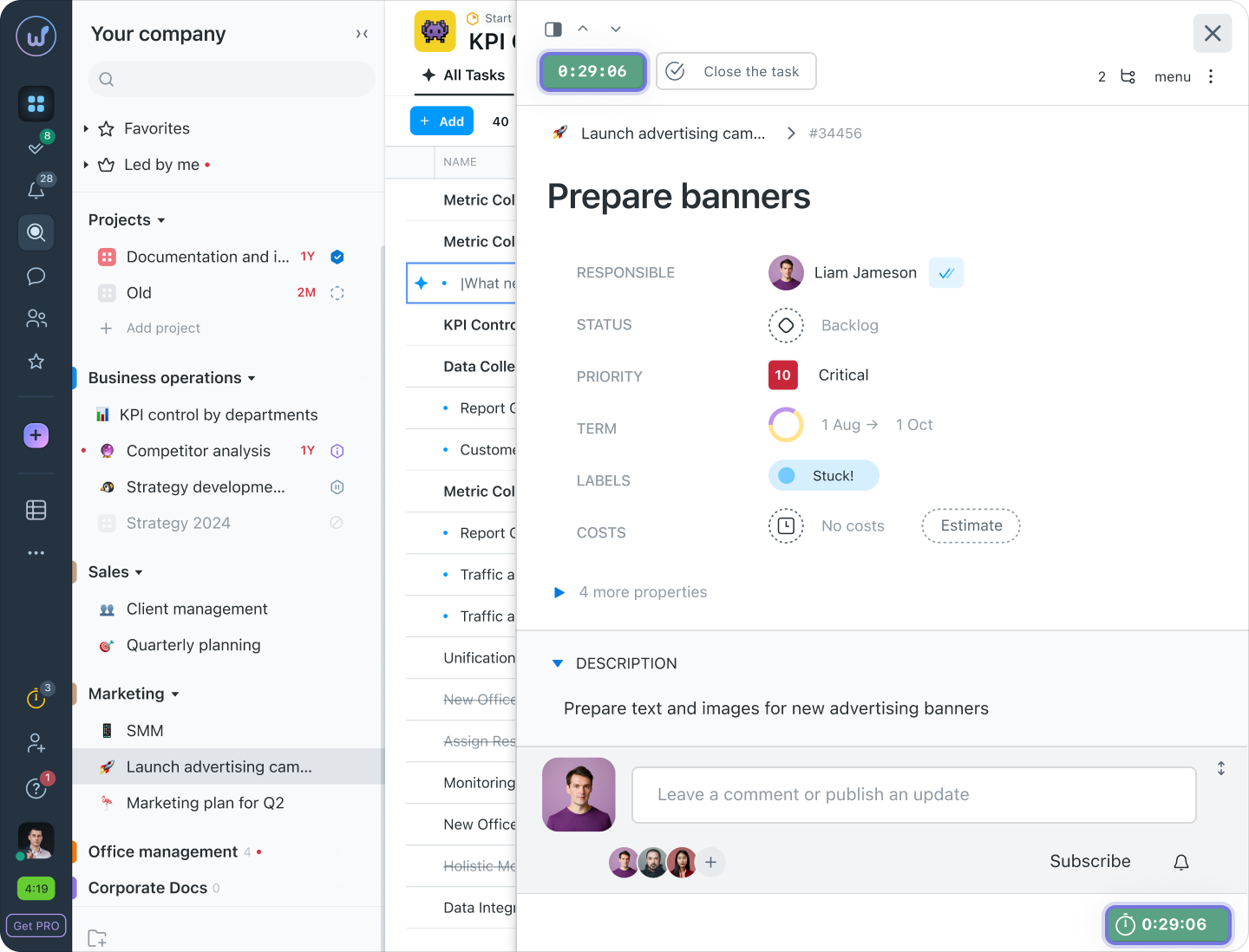 Worksection screenshot 7
