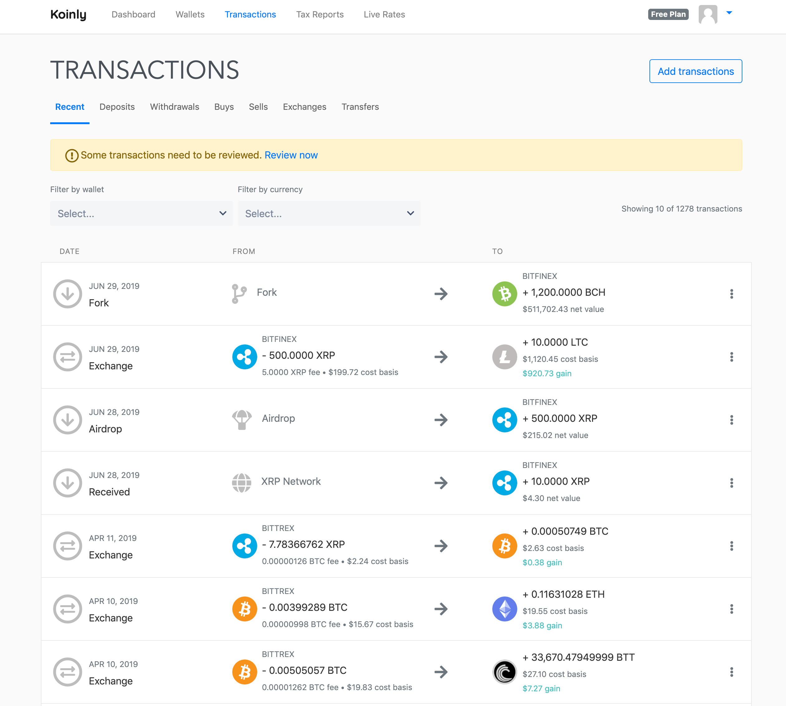 Koinly screenshot 2