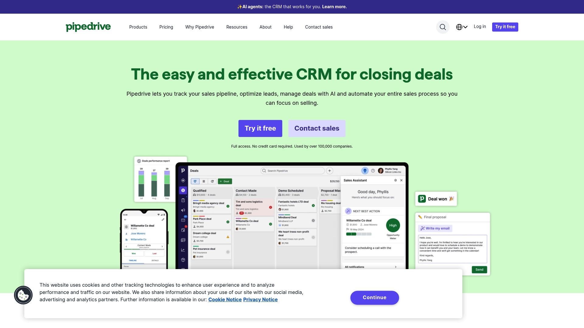 Pipedrive Homepage