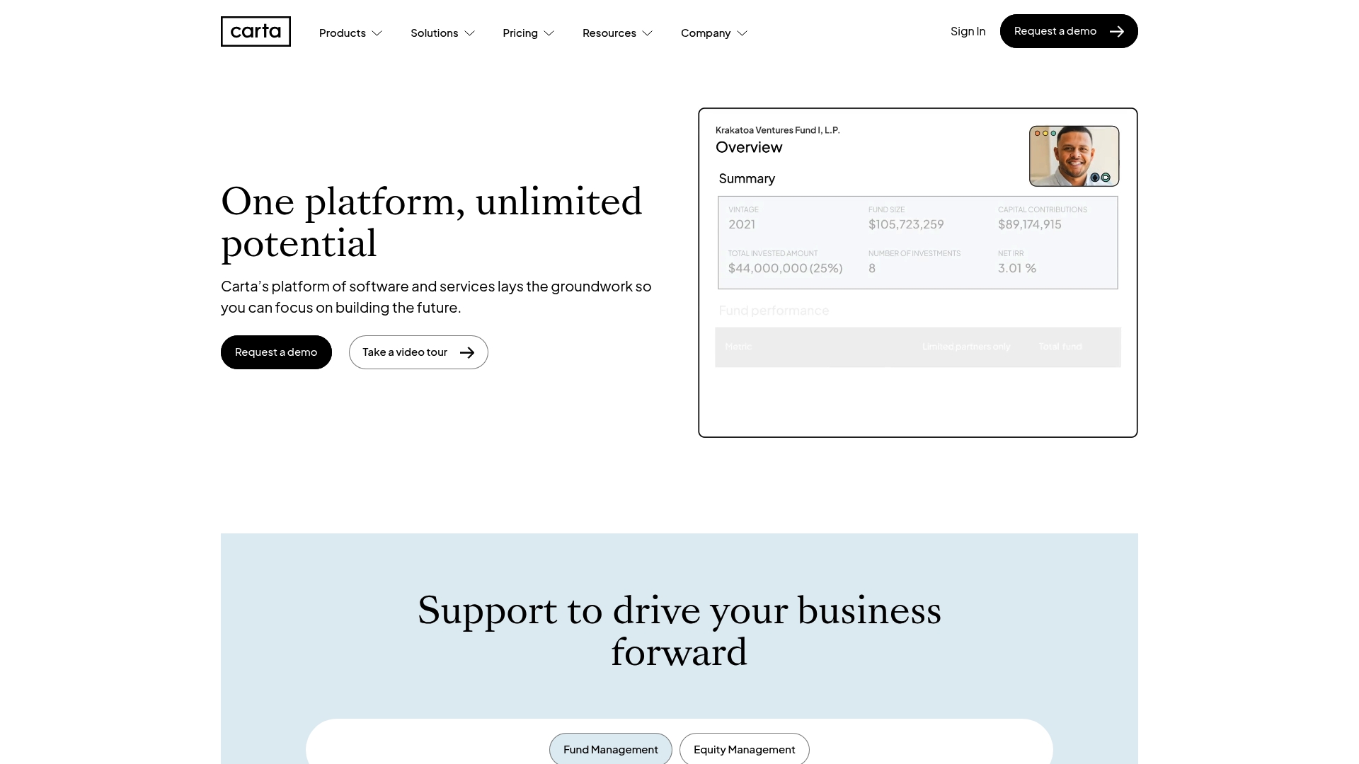 Carta Homepage