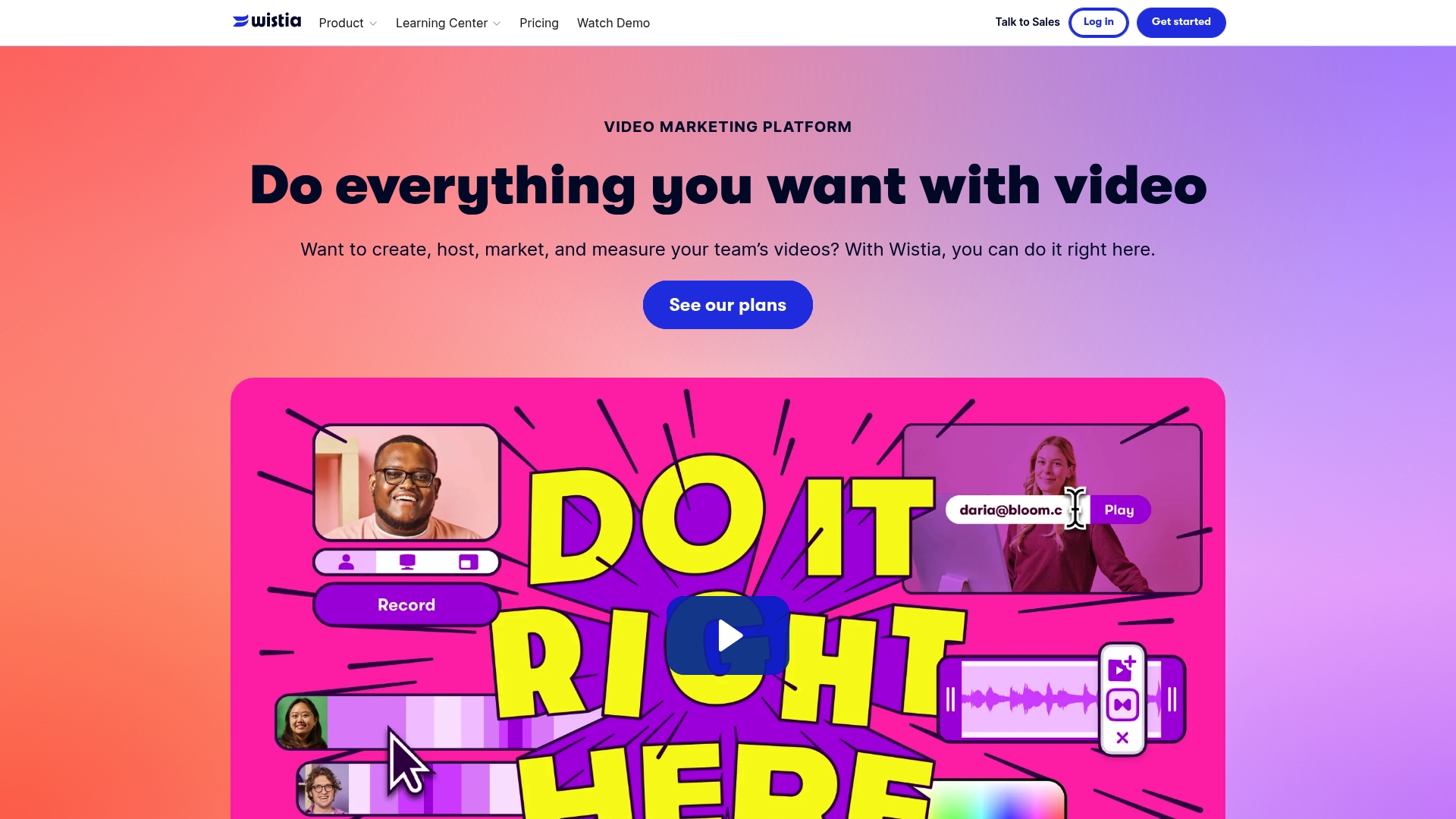 Wistia Homepage
