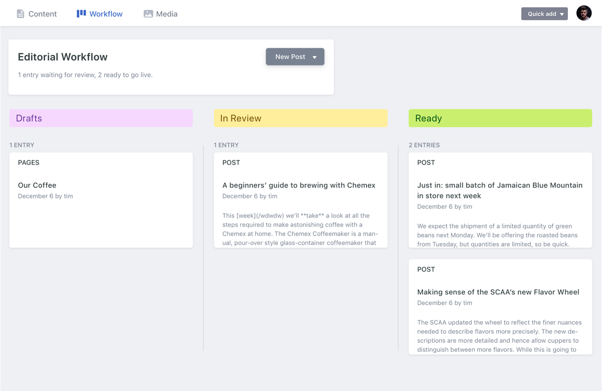 Netlify CMS screenshot 2