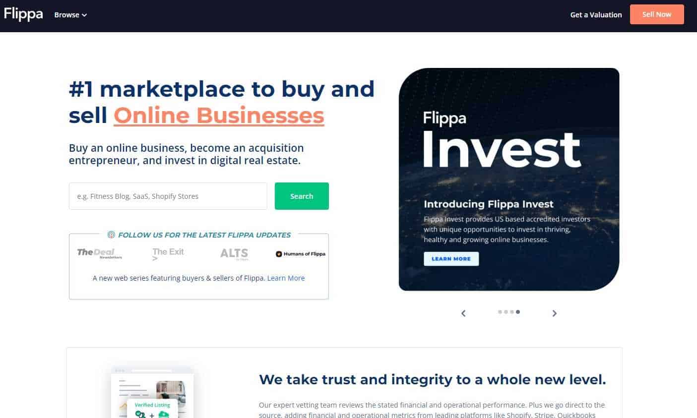 Flippa screenshot 2