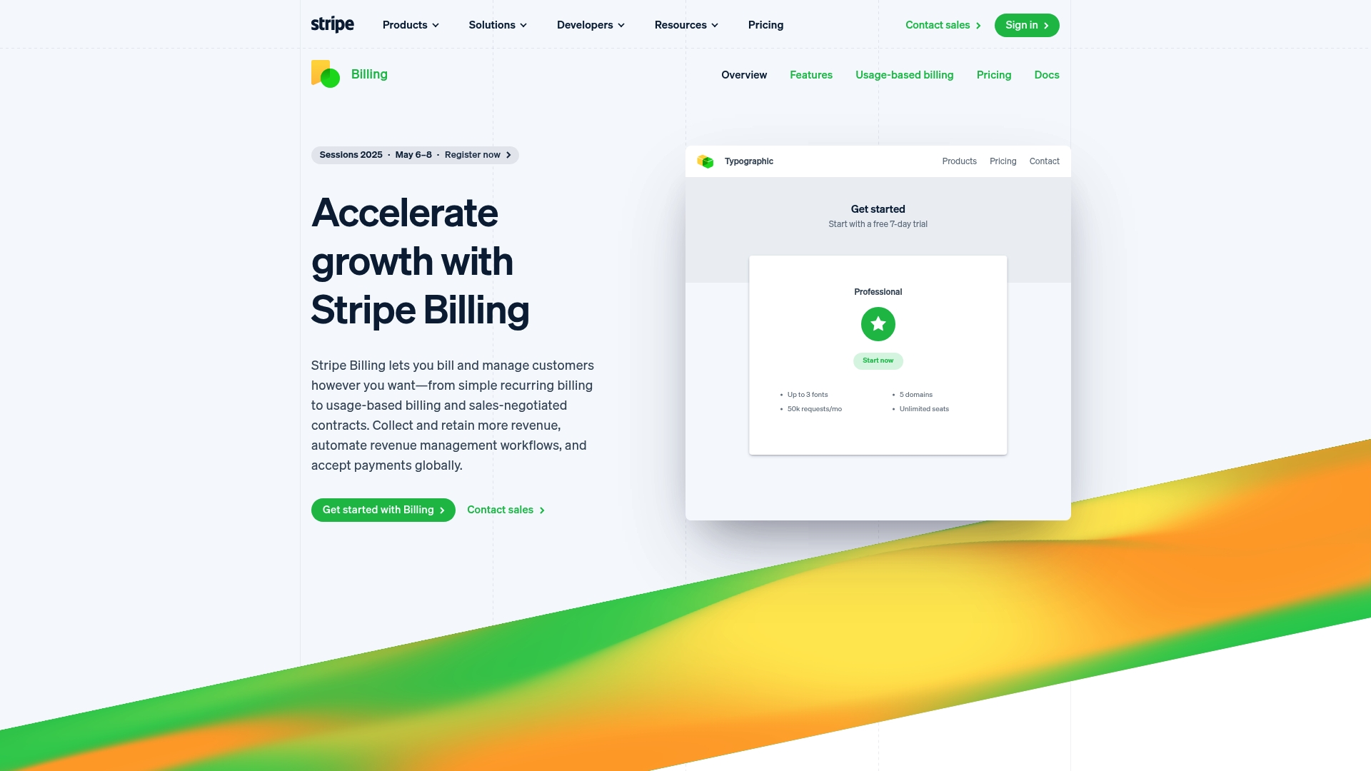 Stripe Billing Homepage