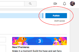 YouTube Publish button