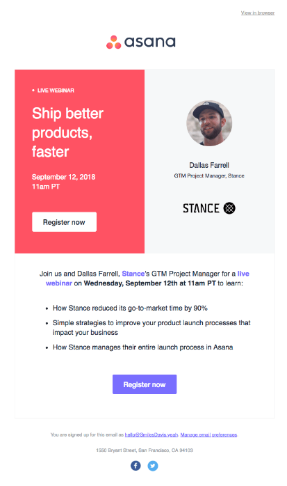 Asana Webinar Invitation